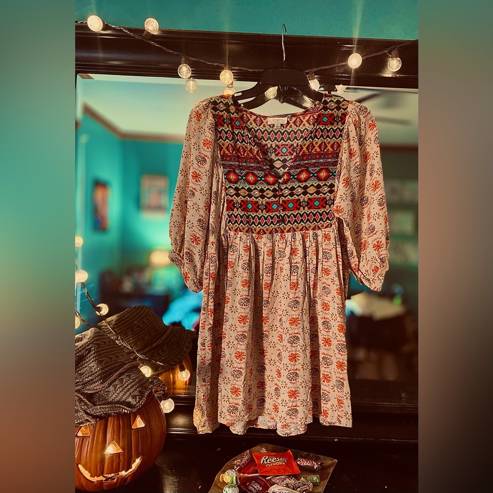 Umgee Boho Dress size small. Very comfortable and flows nicely.